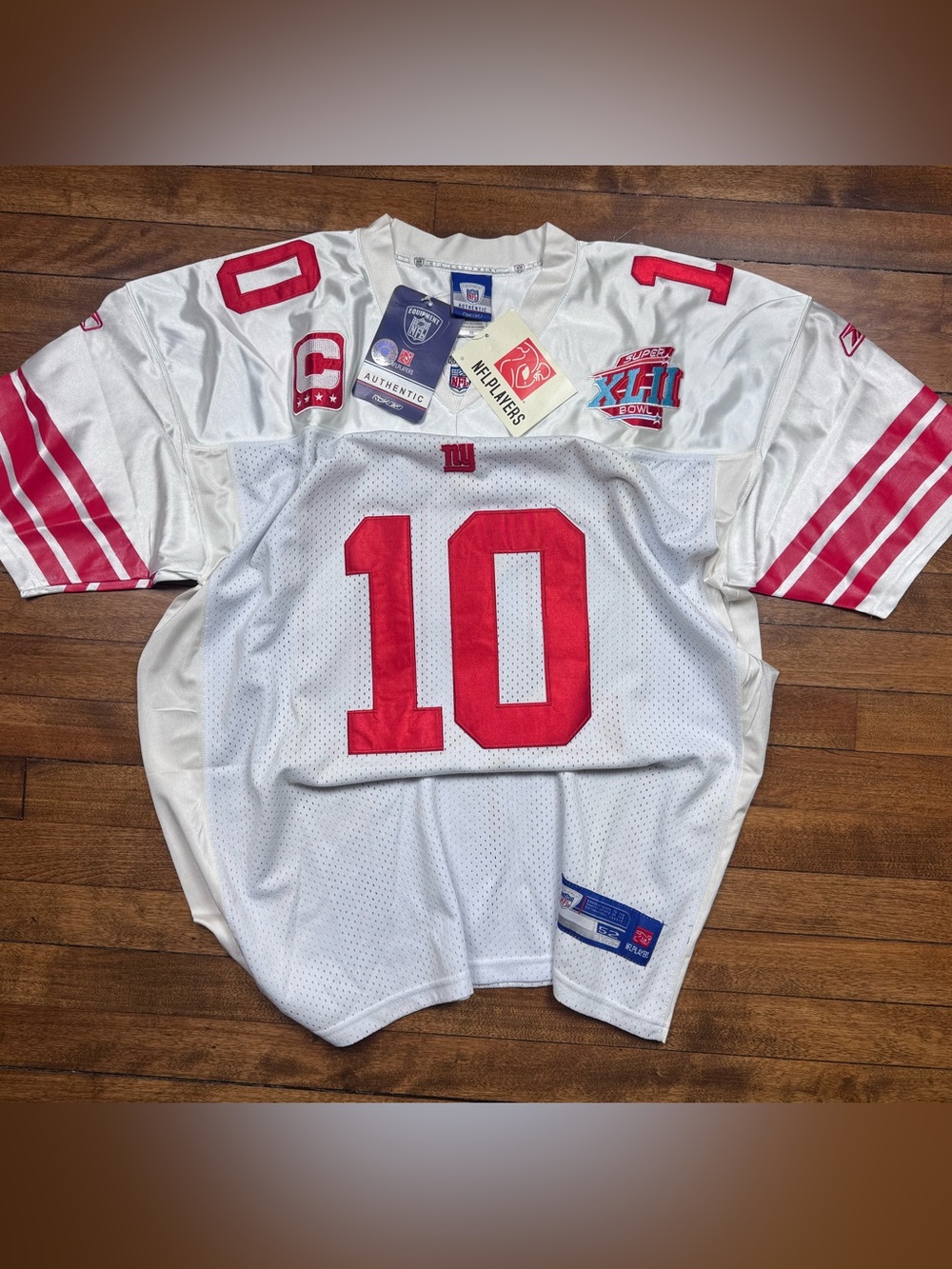 NWT Reebok Authentic Eli Manning NY Giants Super Bowl XLII On Field Jersey R700A